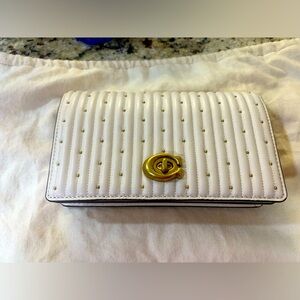 New (never carried) Authentic Coach Bandit ivory leather studded bag